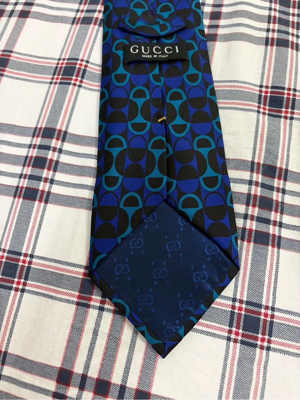 Gucci Silk Horsebit Tie Blue
